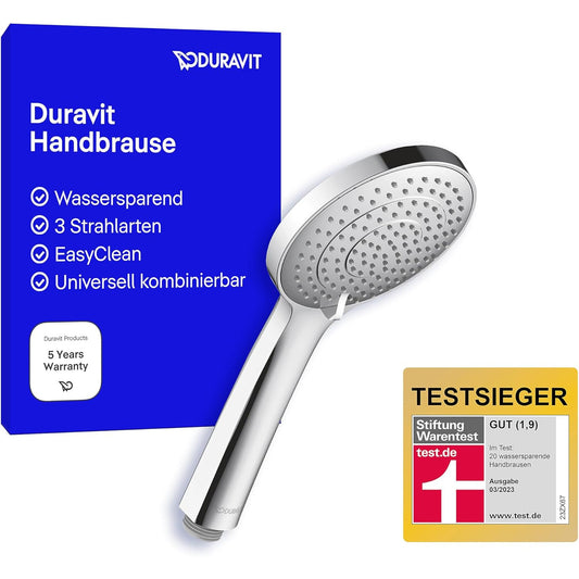 Duravit Universal 3-Jet Water-Saving Chrome Shower Head 110mm