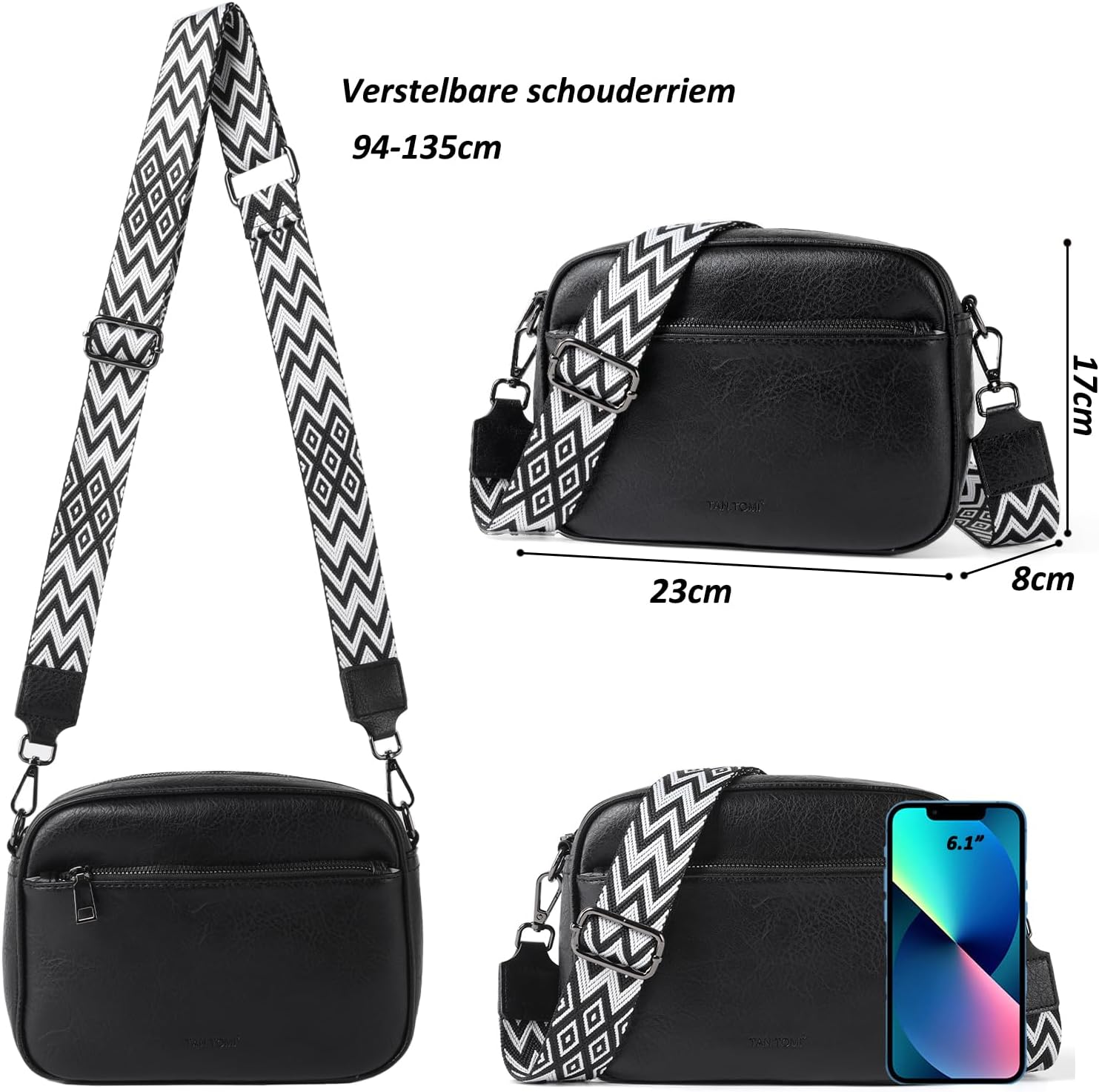 TANTOMI Women's Multifunctional Crossbody Bag with Spacious Compartments