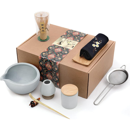 Artcome 9 Piece Japanese Matcha Tea Set with Bamboo Bowl, Whisk, Pourer and Accessories