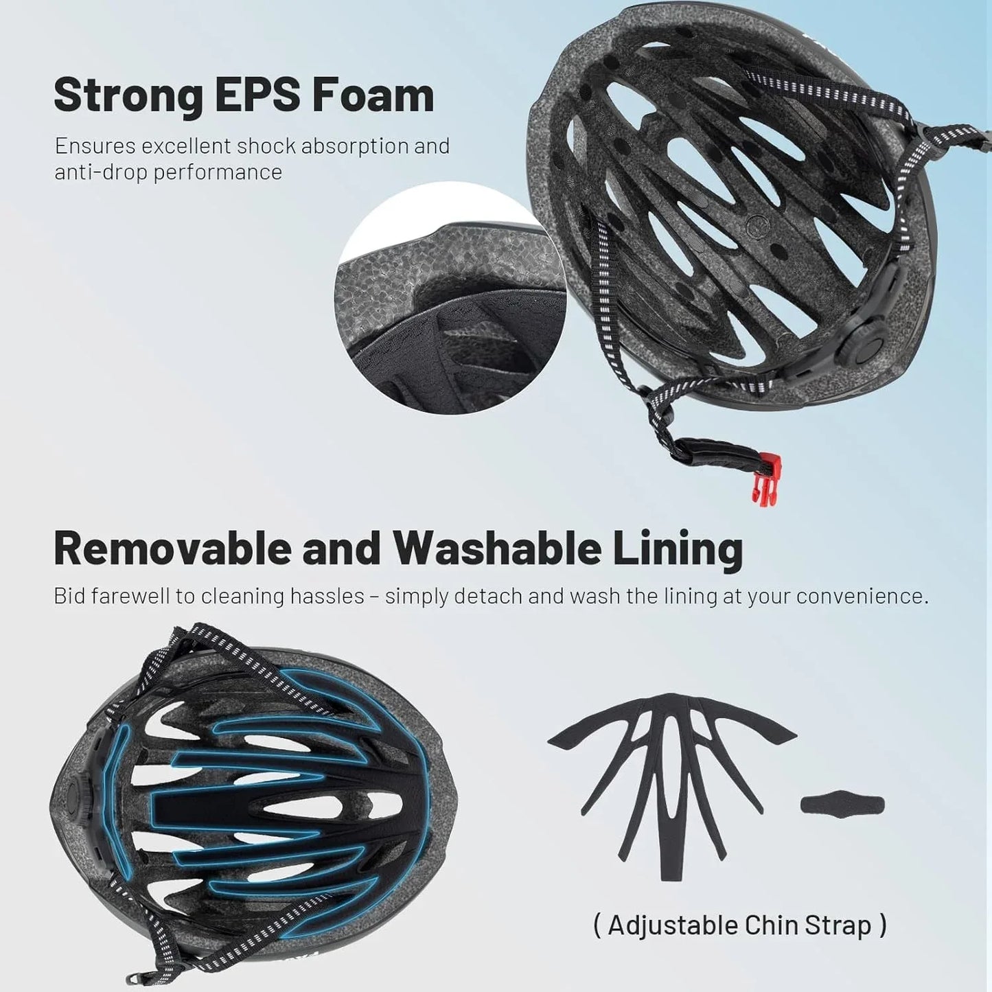 Favoto Adjustable Adult Bike Helmet with Removable Liner, CE‑Approved, 54‑62 cm - Gomix Brands Outlet