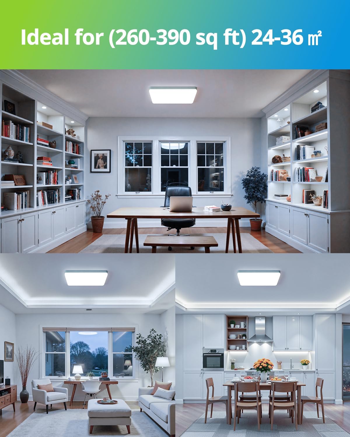 Yafido 48W-kwadrat LED Ceiling Lamp 48W 4320lm 30cm