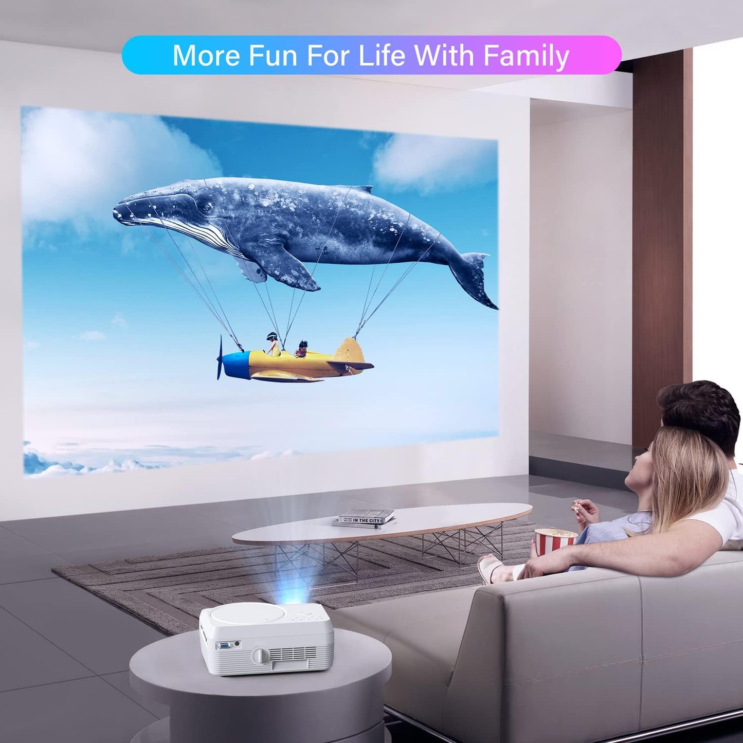 Dxyiitoo 12000 Lumen Full HD Bluetooth Projector with DVD Player