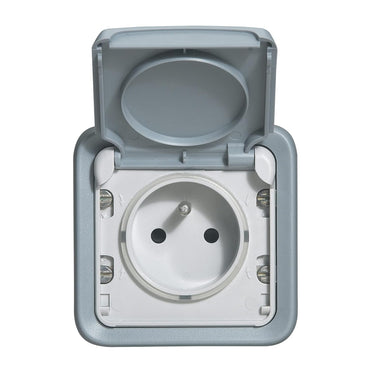 Legrand IP55 Waterproof Power Socket with Protective Shutter Grey