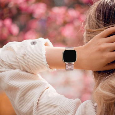 VELULYX Stainless Steel Watch Band for Fitbit Versa 3 4 Sense 2 Gold