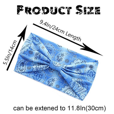 Boho Wide Knotted Stretch Headbands Set Three Colorful Patterns