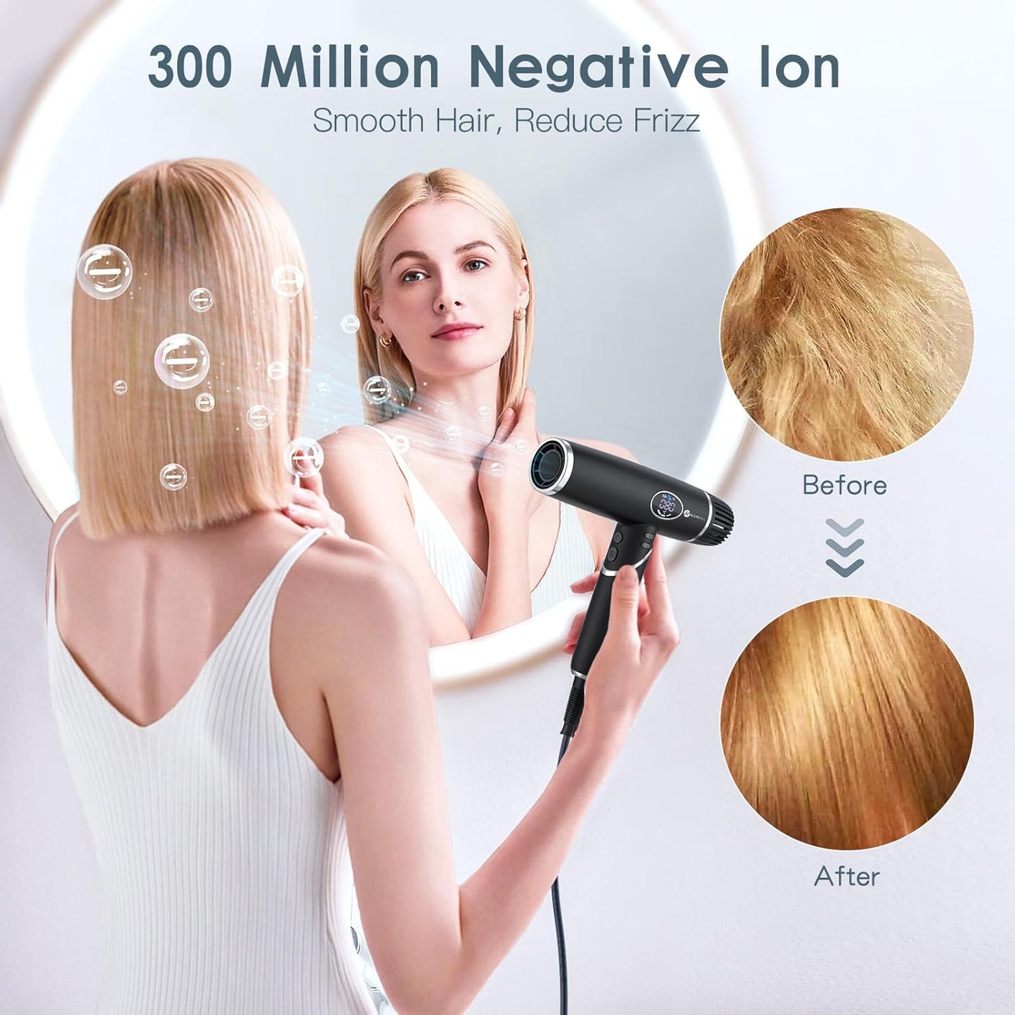 slopehill 2000W Ion Hair Dryer - Foldable with Magnetic Attachments