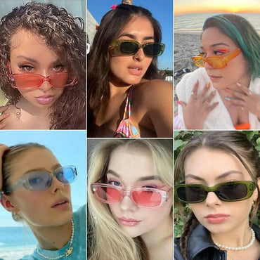 Dwenarry Retro Vintage Square Sunglasses Pack – 6 Colorful Y2K Styles - Gomix Brands Outlet