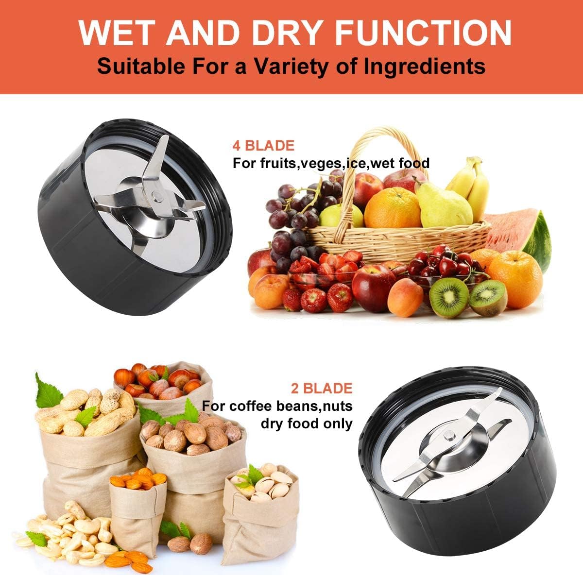 Uten 5-in-1 Multifunctional Smoothie Blender, Juicer, Grinder, Mixer, Ice Crusher