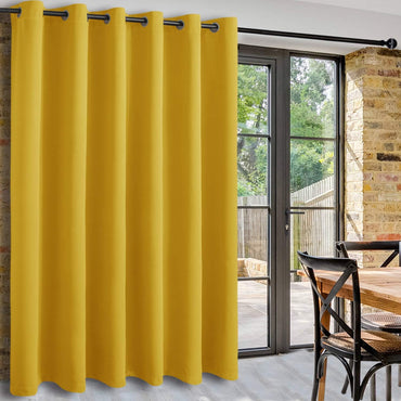 Mustard Yellow Blackout Curtain 140x240cm 100% Polyester with Eyelets