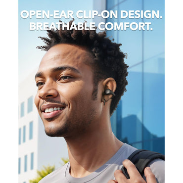 Soundcore C40i Open-Ear Clip-On Earbuds – Lightweight, Flexible Joint Design, Button Controls, Attachable Ear Grips, Expansive Drivers for Clear Sound