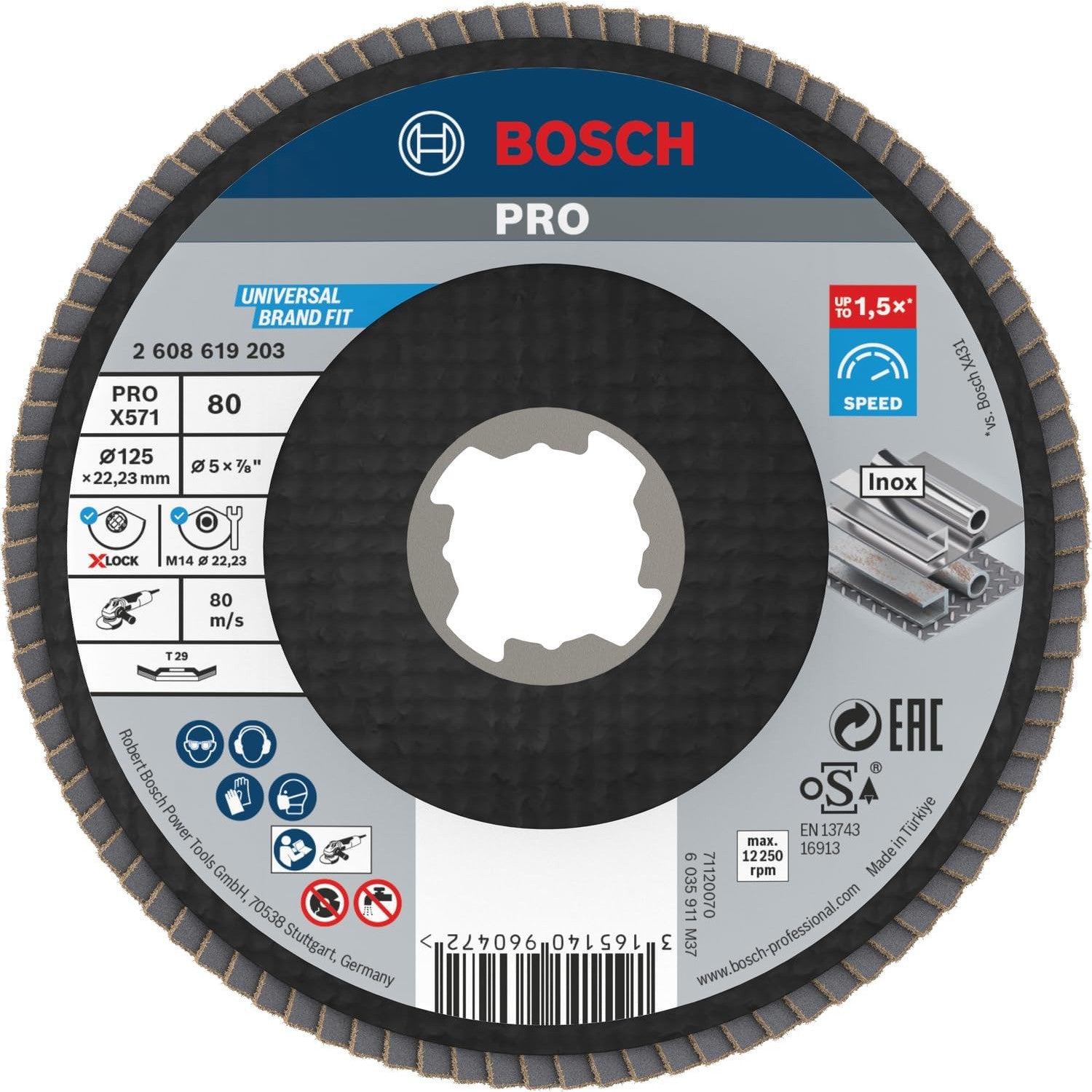 Bosch Professional X-LOCK 125mm Angled Flap Disc for Metal Grinders - Gomix Brands Outlet