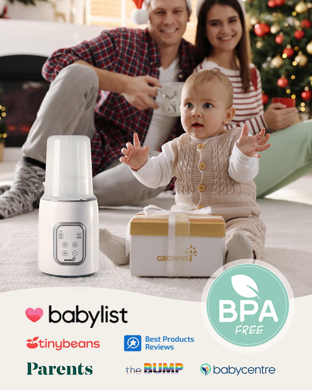 Grownsy 8-in-1 Baby Bottle Warmer & Sterilizer with Timer