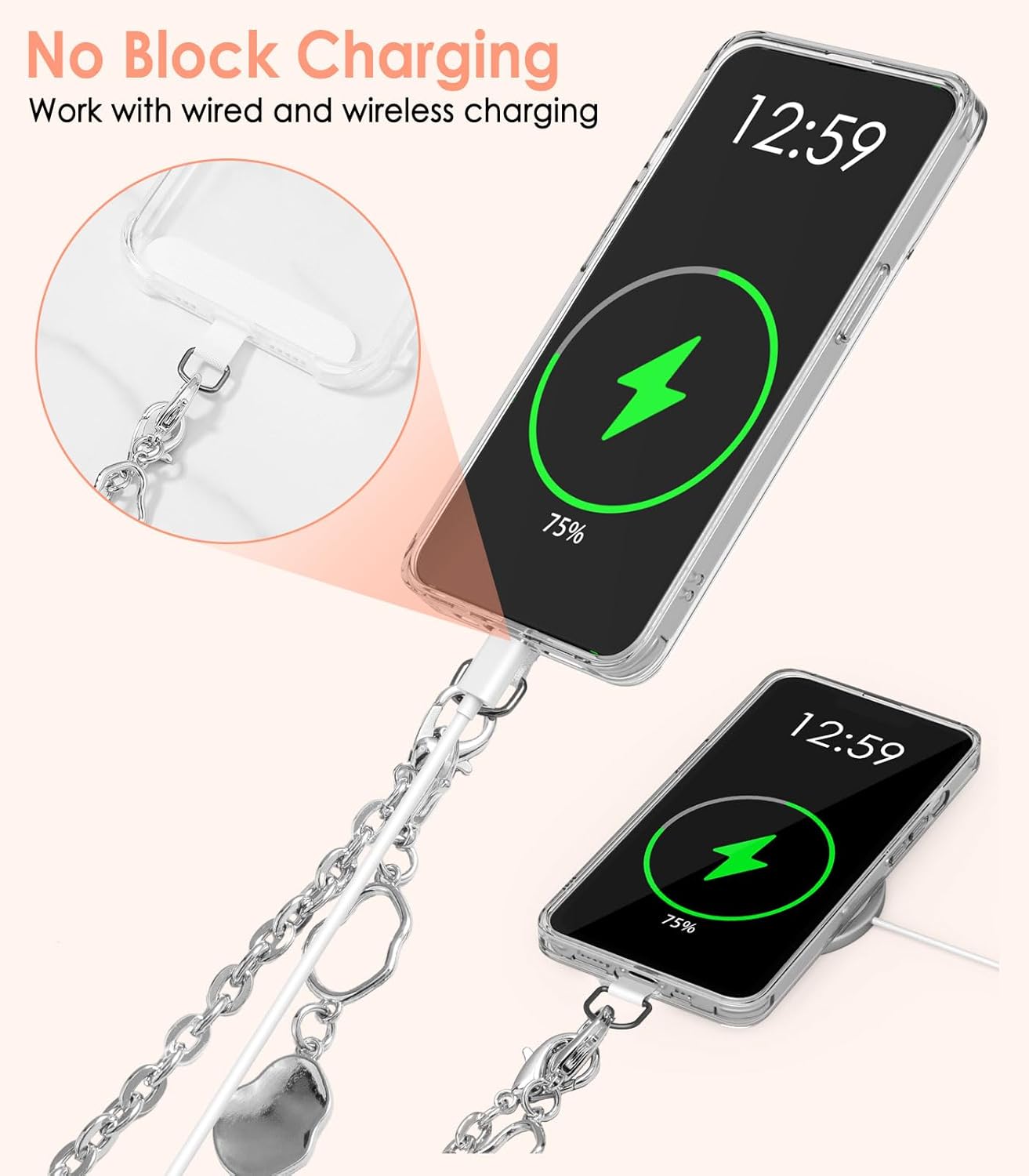 Universal Phone Lanyard with Adjustable Strap and Wristband for All Smartphones