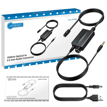 AUTOUTLET 192kHz High-Resolution Optical to 3.5mm DAC with Volume Control