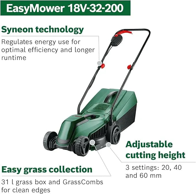 Bosch EasyMower 18V Cordless Lawn Mower 32cm Cut Width - Gomix Brands Outlet