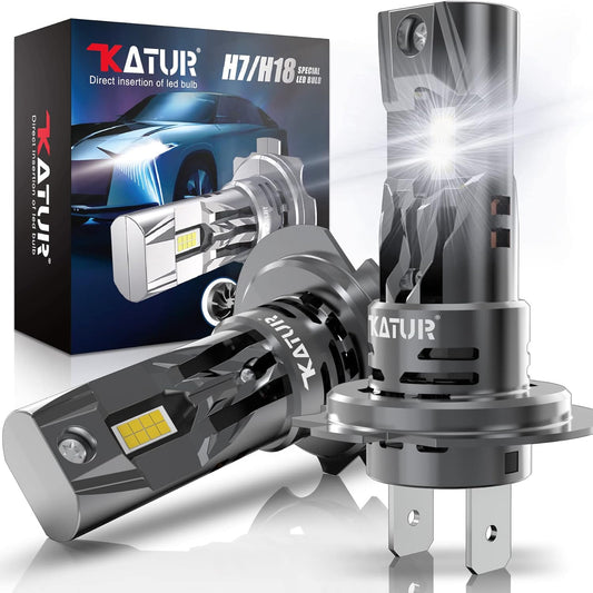 KATUR H7 LED Headlight Bulbs 16000LM 6000K Xenon, 400% Brighter