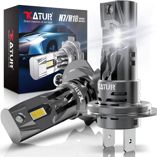 KATUR H7 LED Headlight Bulbs 16000LM 6000K Xenon, 400% Brighter - Gomix Brands Outlet