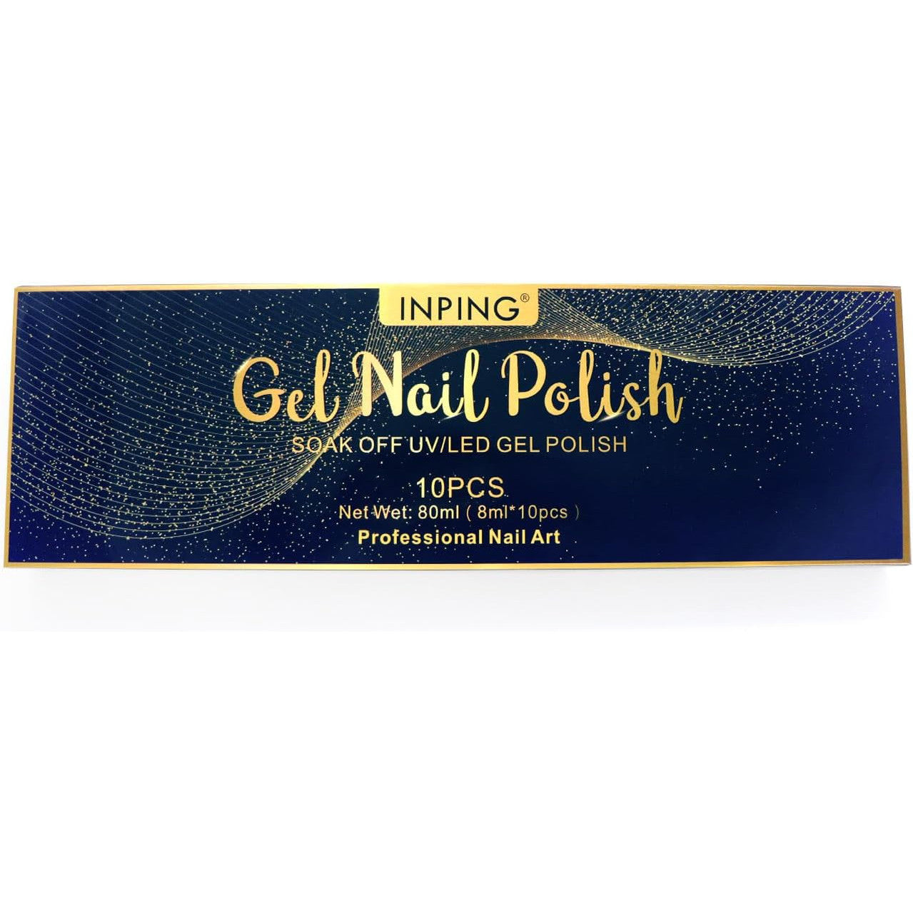 INPING 10-Color Red Black Glitter UV Gel Nail Polish Set