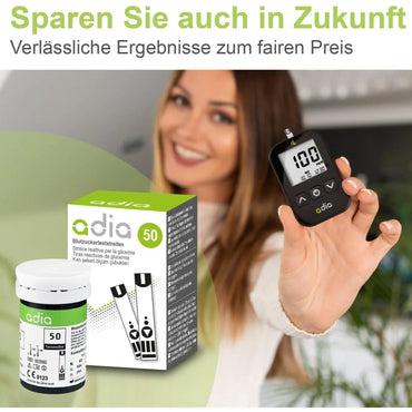 Adia 50 Test Strips for Blood Glucose Monitoring Affordable mg/dL - Gomix Brands Outlet