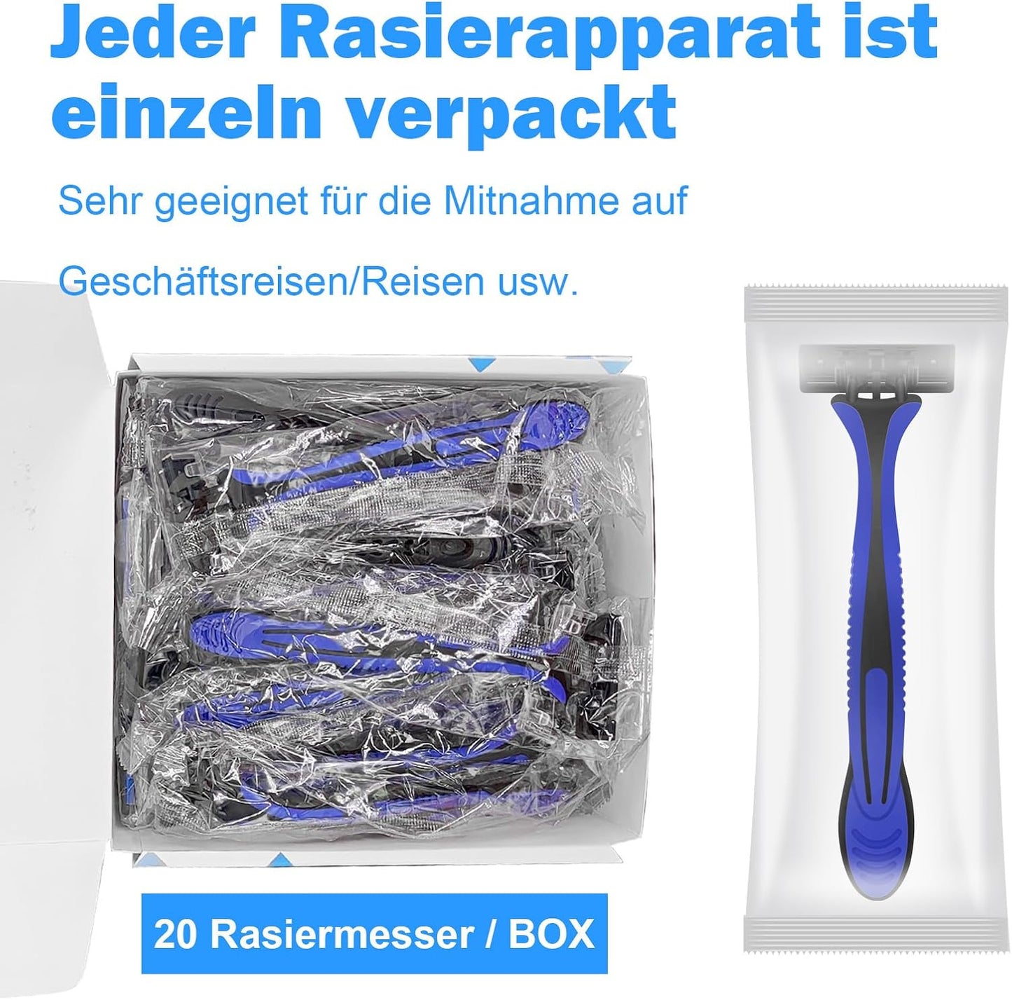 Myetasser 20-Count Triple Blade Disposable Razor for Men