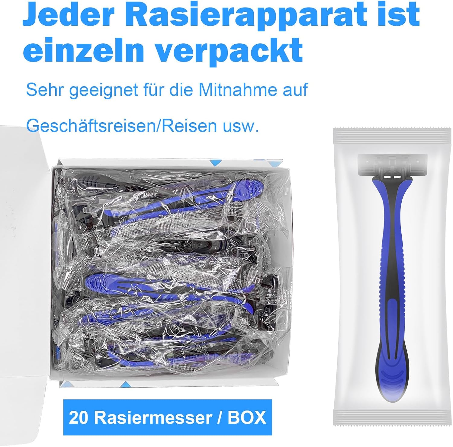 Myetasser 20-Count Triple Blade Disposable Razor for Men