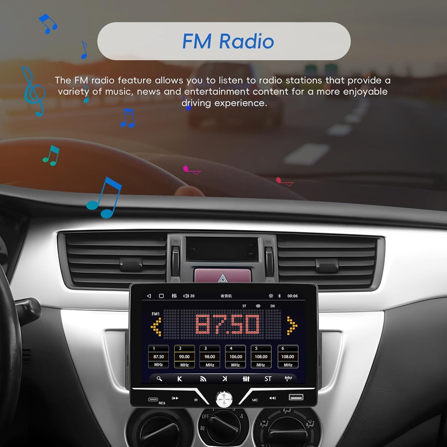 7-inch Single Din Car Stereo with CarPlay Android Auto Bluetooth