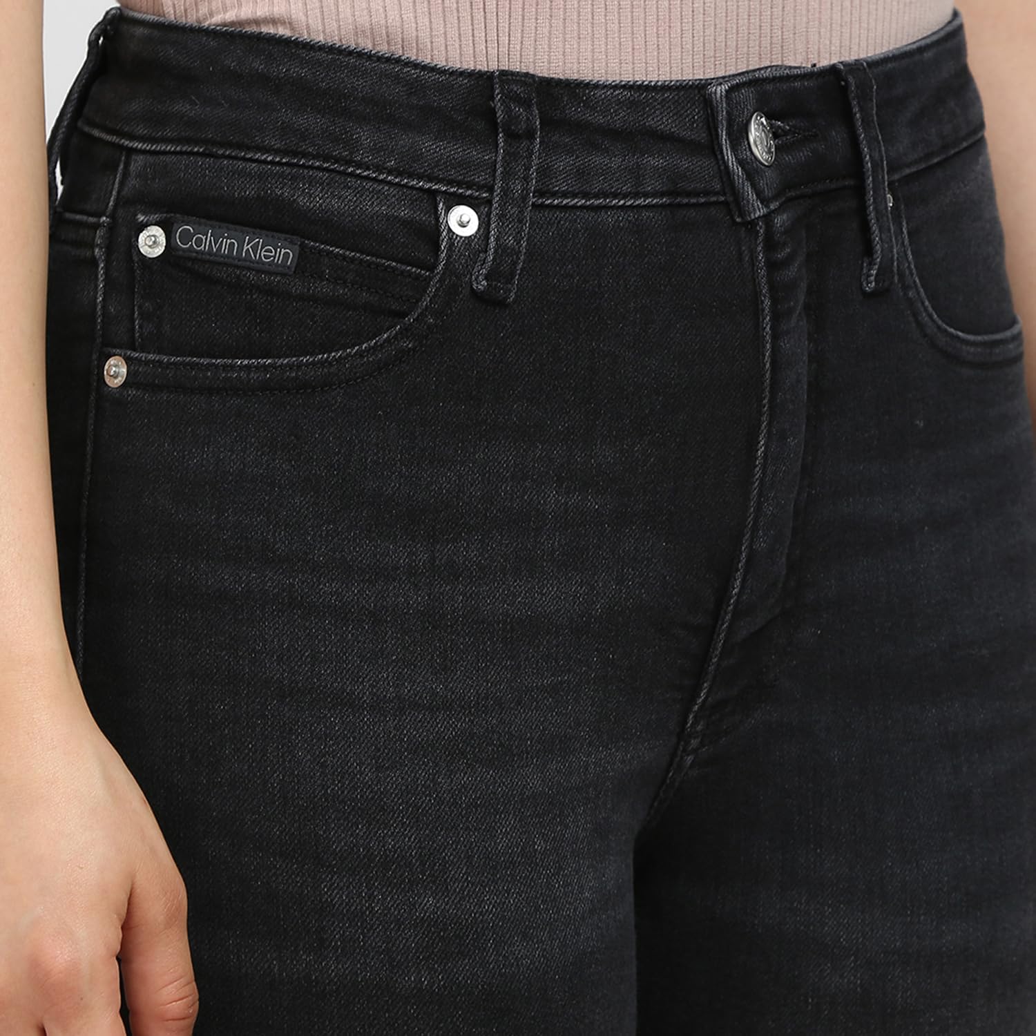Calvin Klein Women’s Fitted Denim Jeans – Stretch Black