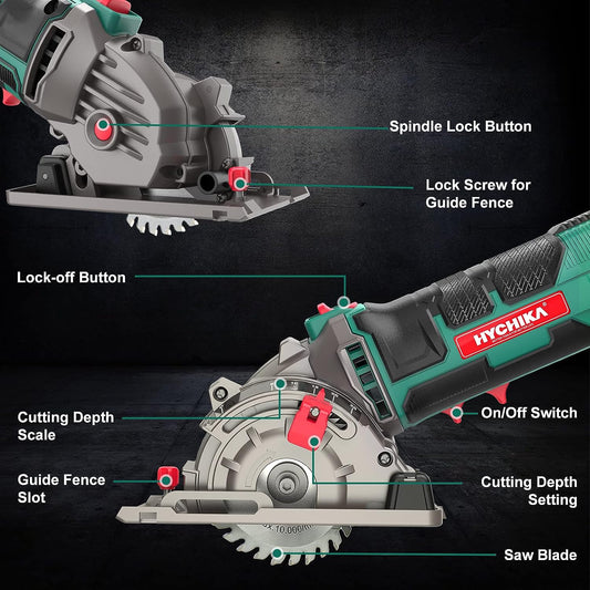 HYCHIKA 500W Mini Circular Saw with Laser Guide