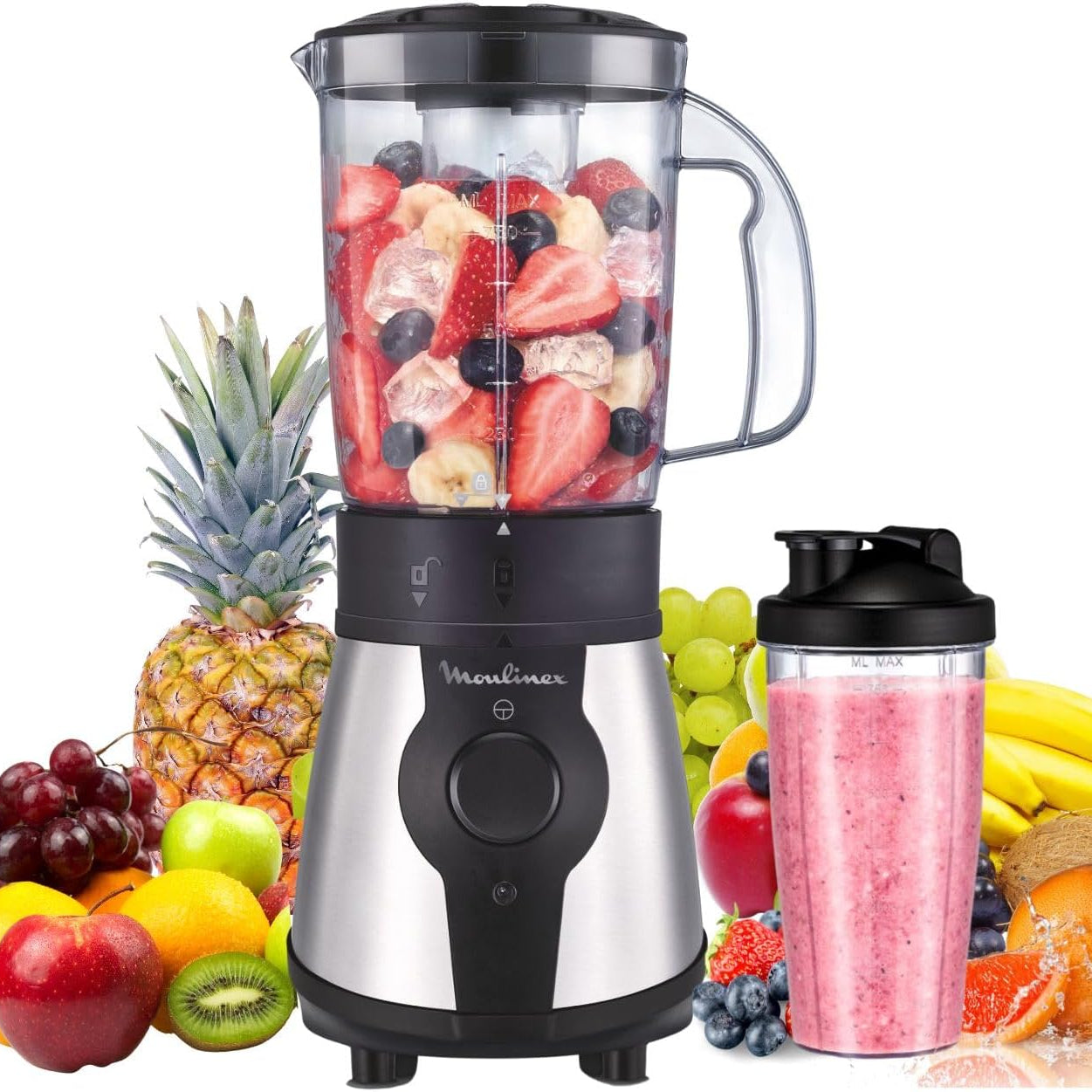 Moulinex Blend&Go LM1B1D Portable Blender Black / Silver 0.75L 300W