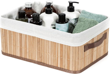 Compactor Natural Bamboo & Metal Foldable Rectangular Laundry Basket - Gomix Brands Outlet