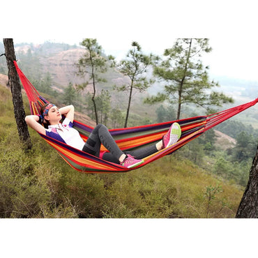 Red Canvas Outdoor Double Hammock – Portable 2‑Person Swing - Gomix Brands Outlet