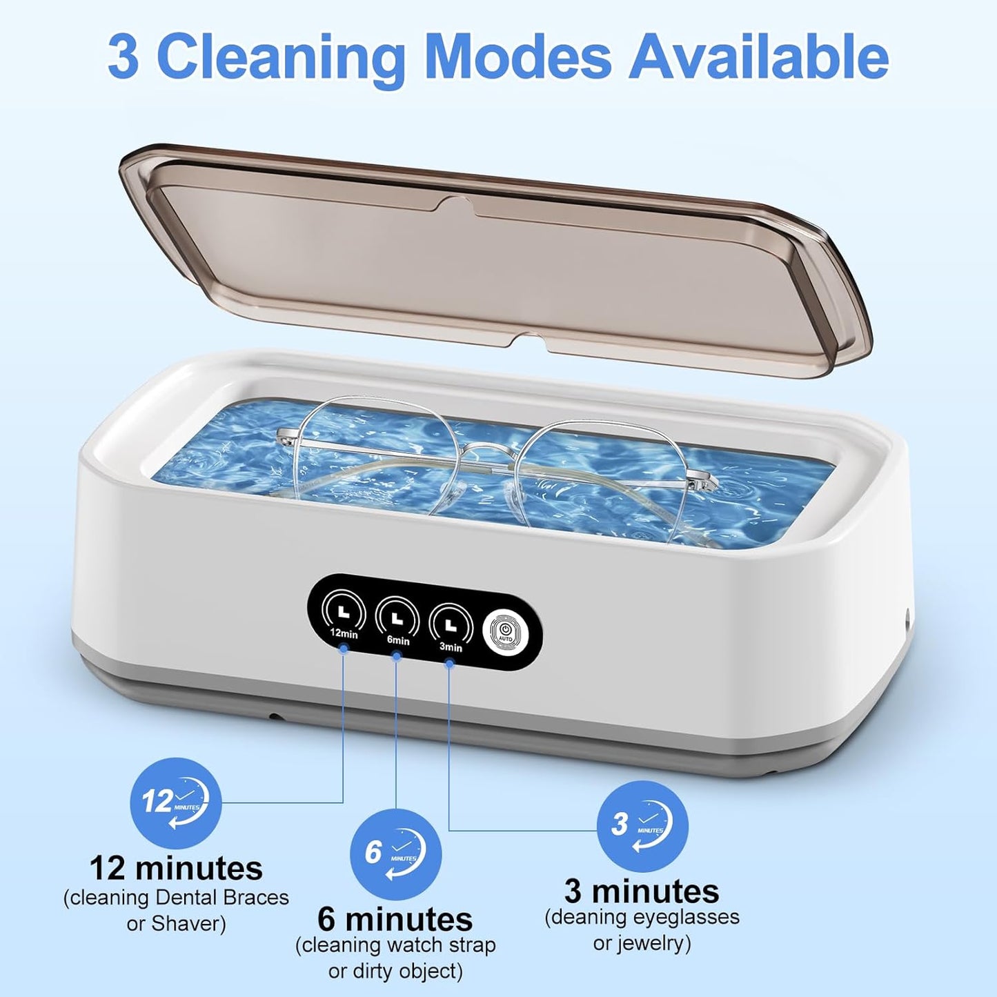Ke Moxiey 49kHz Ultrasonic Jewelry Cleaner – 22oz Stainless Steel Tank