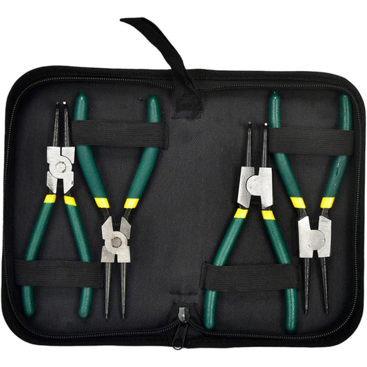 Dual‑Purpose Lock Ring Pliers 17.8 cm Carbon Steel with Non‑Slip Grip