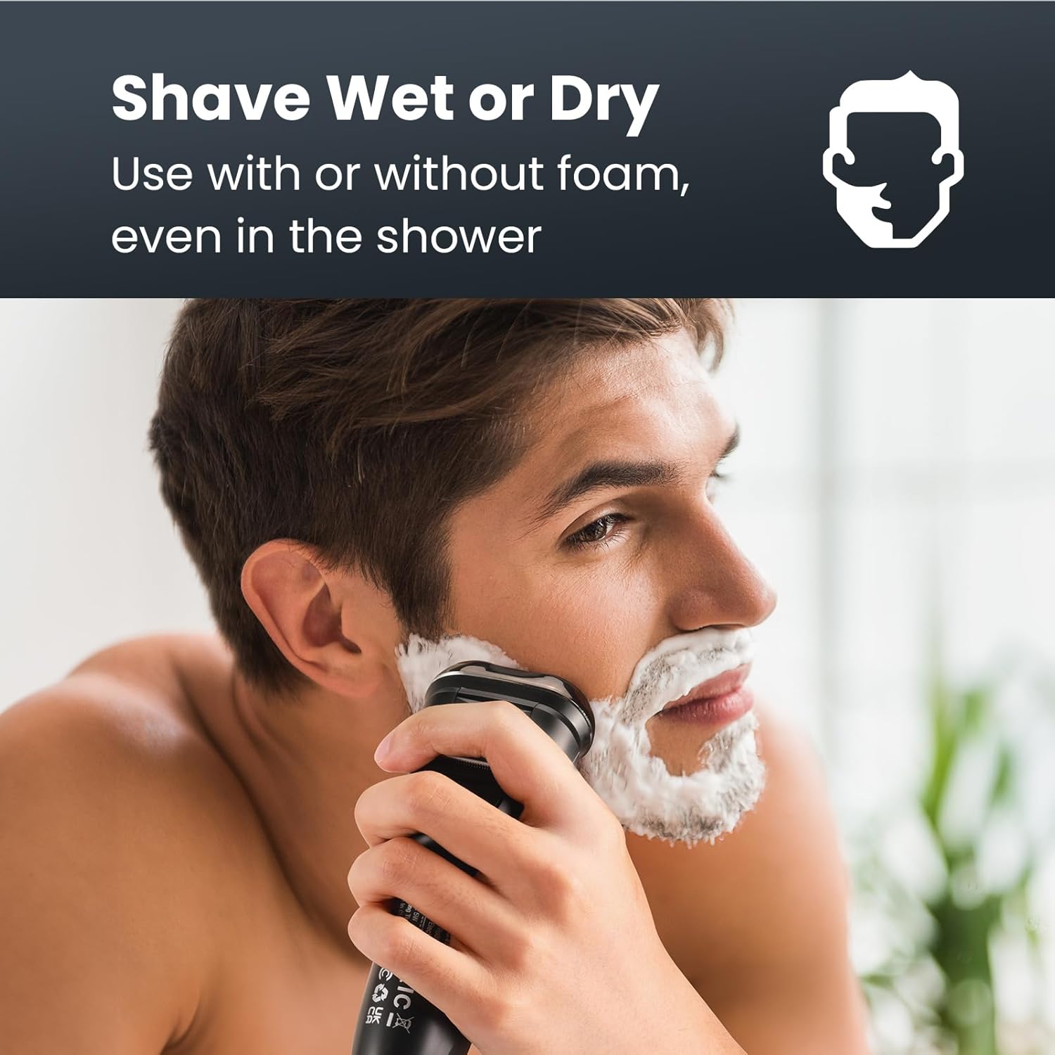 Kayeeno 65,000 RPM Cordless Wet/Dry Electric Razor with Pop‑up Trimmer