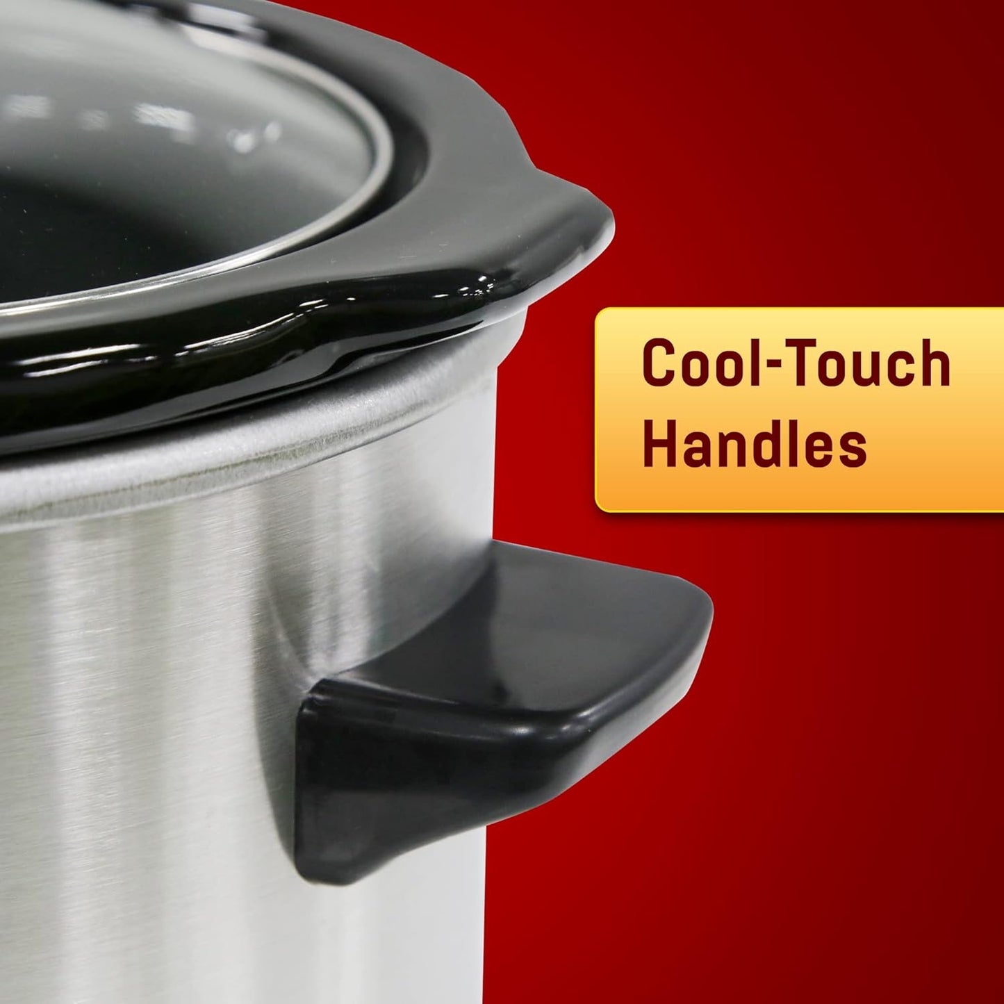 Elite Gourmet MST-250XS Electric Ceramic Slow Cooker Adjustable Temperature 1.7L Stainless Steel