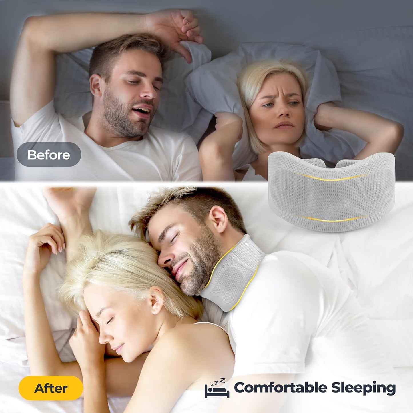 NIMOOD Adjustable Cervical Neck Brace Support Collar for Snoring Relief