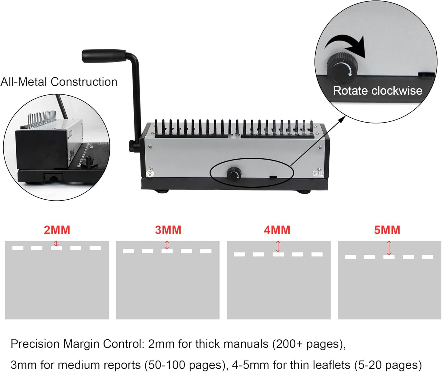 Rayson SD-1201 21-Hole Comb Binding Machine Binds 200 Sheets