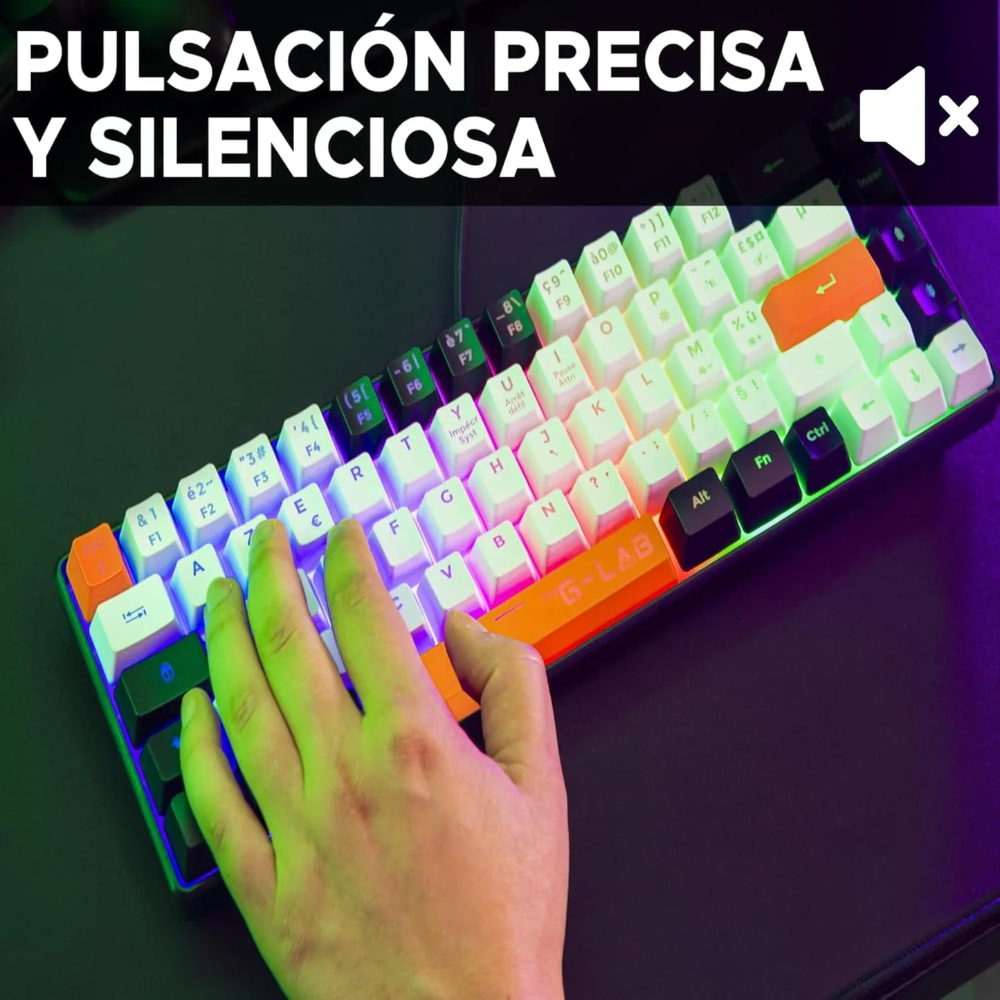 G‑Lab Keyz Hydrogen 60% RGB Backlit Silent Mini Gaming Keyboard - Gomix Brands Outlet