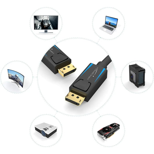KabelDirekt 4K‑8K DisplayPort Cable 3m 240Hz Black High‑Speed - Gomix Brands Outlet