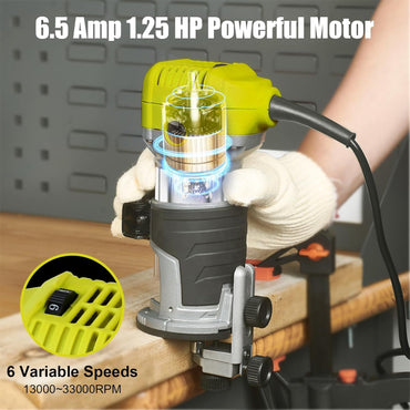 DEWINNER 710W Electric Flush Router with 6 Variable Speeds Professional