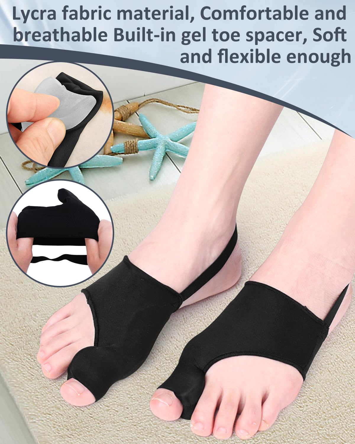 Comfort Fit Bunion Corrector for Pain Relief, Breathable Toe Straightener Spacers