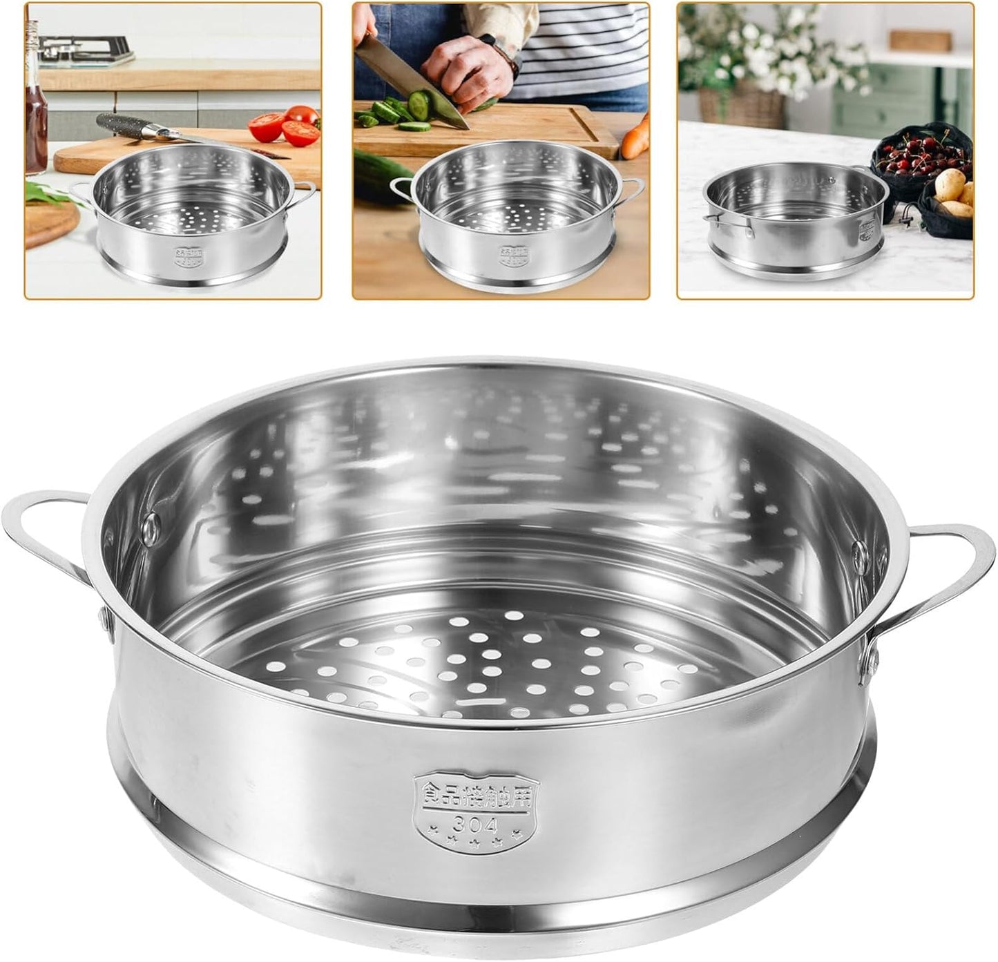Cabilock Versatile Stainless Steel Steamer Insert Basket for Healthy Cooking