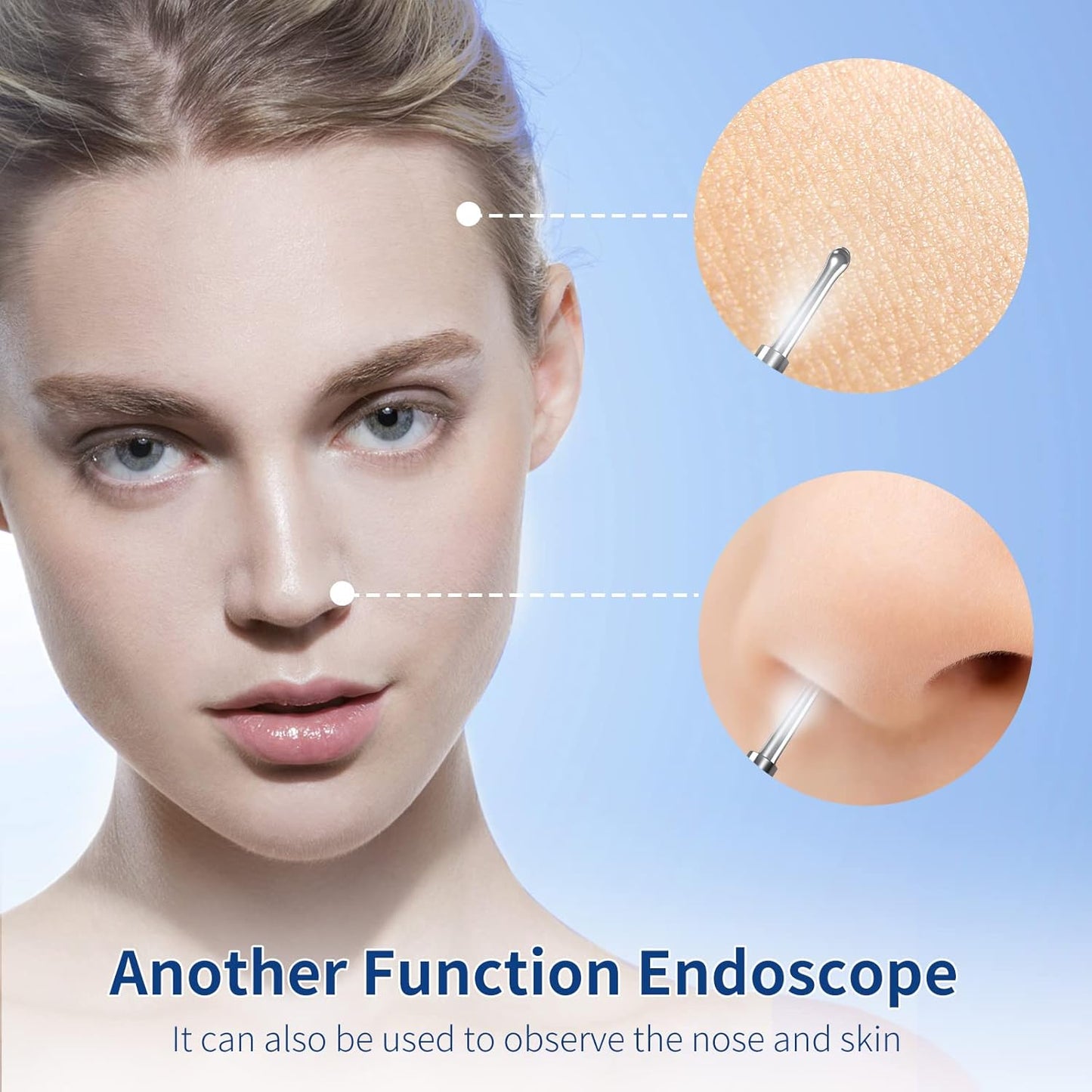 VITCOCO Wireless Ear Wax Removal Otoscope with 1296P HD Camera
