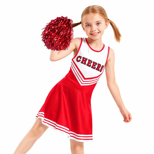 Girls Cheerleader Costume with Pom Poms and Socks - Gomix Brands Outlet