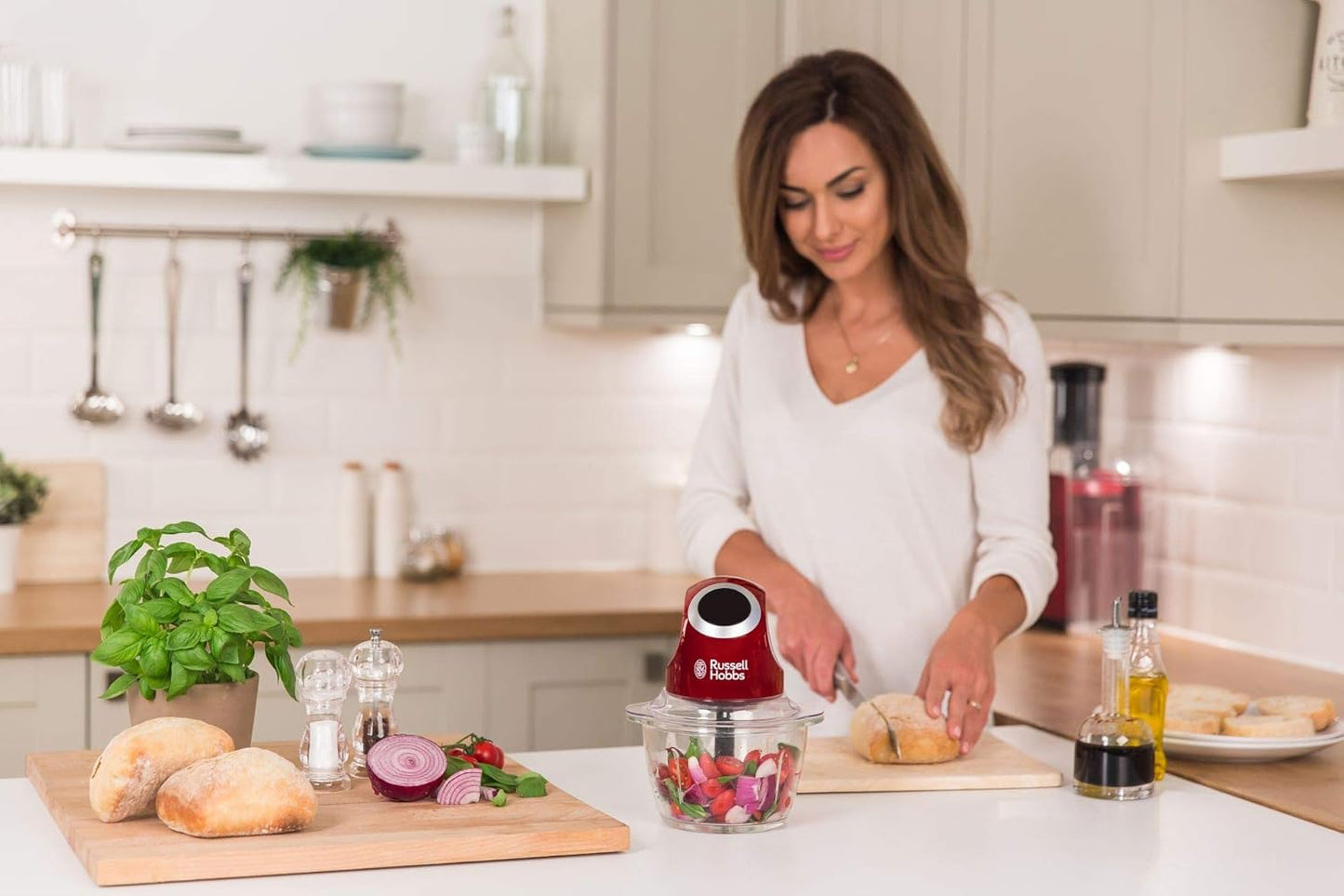 Russell Hobbs Desire Mini Food Processor Red Black 500ml