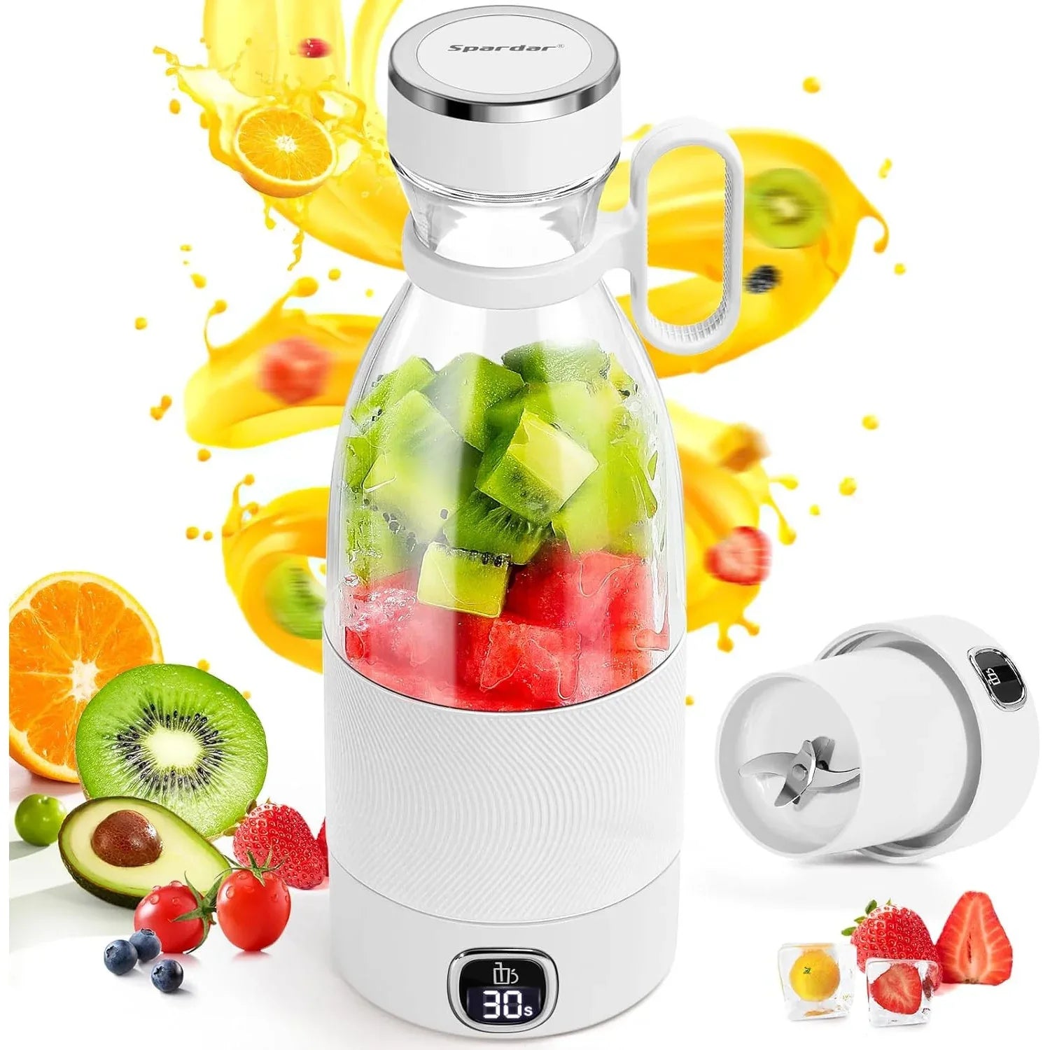 Spardar 3000mAh Portable Blender for Smoothies, USB Rechargeable Mini Juicer - Gomix Brands Outlet