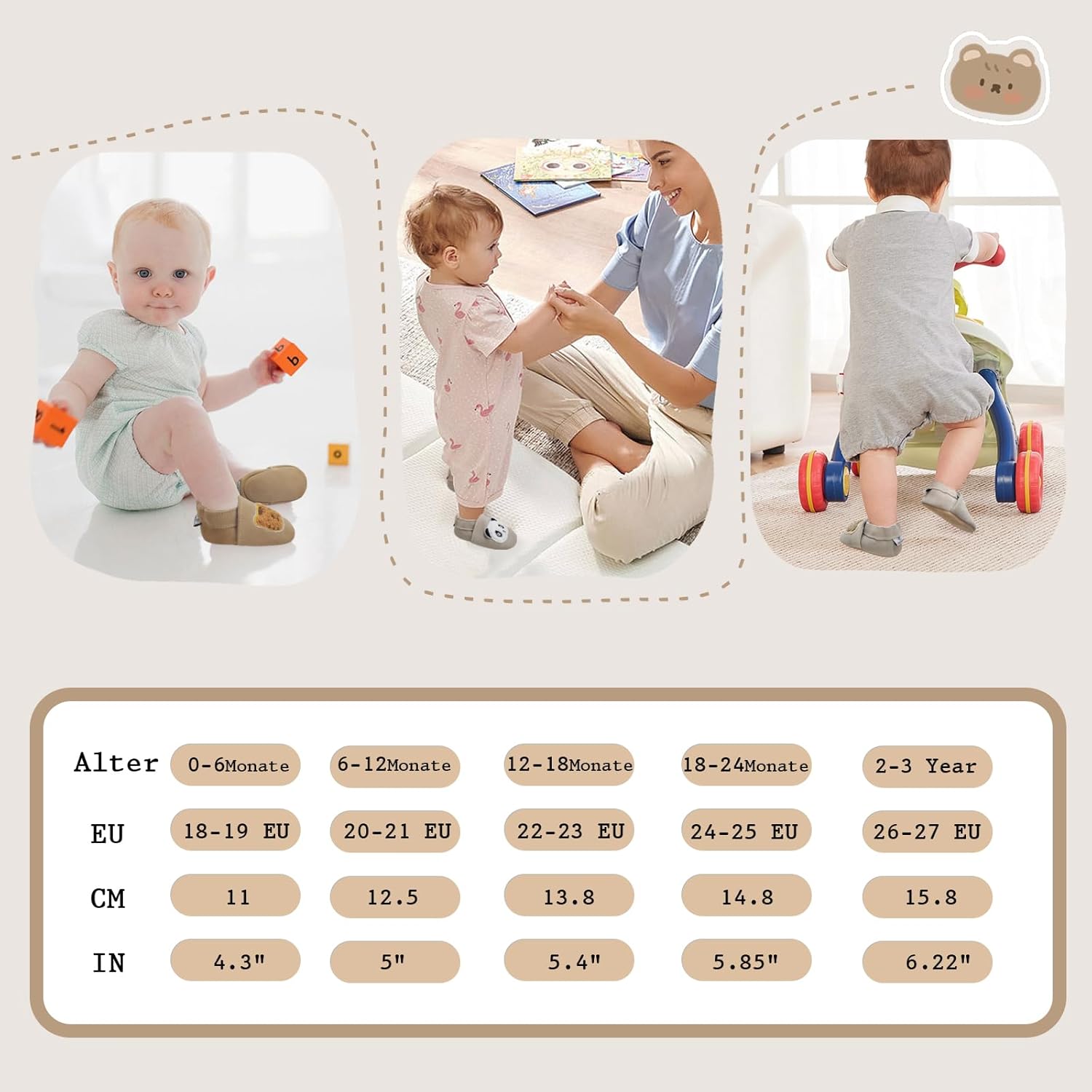 IceUnicorn Babies First Walking Shoes Soft Leather Slippers with Suede Soles