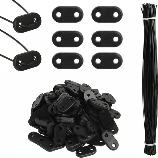 DBREAKS Privacy Screen Mounting Kit Weatherproof 105 pcs Black