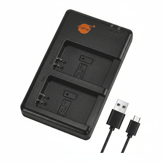 DSTE LC-E12E Green Dual USB Battery Charger for Canon LP-E12