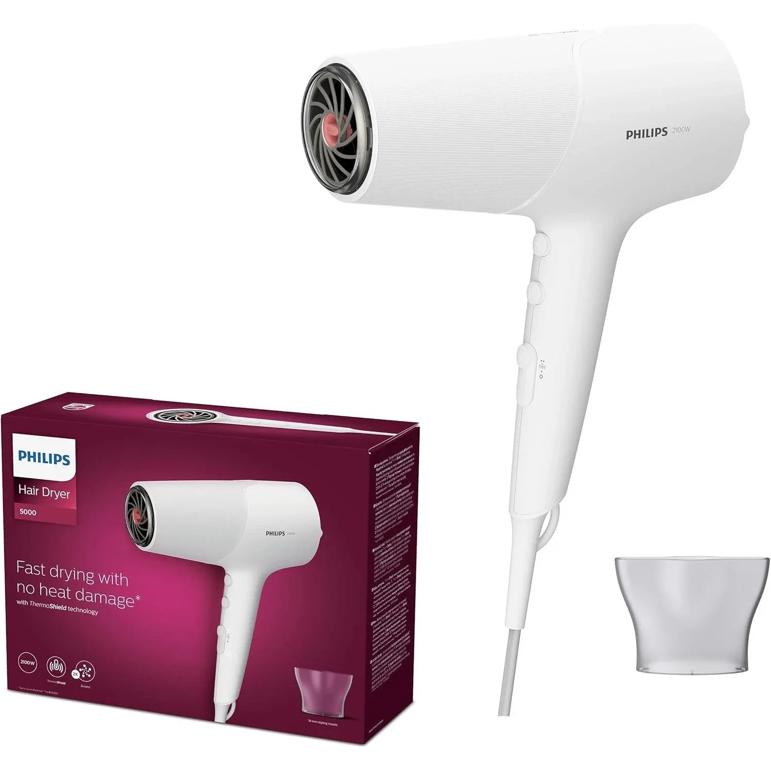 Philips 5000 Series Hair Dryer with ThermoProtect Technology BHD500/00 - Gomix Brands Outlet